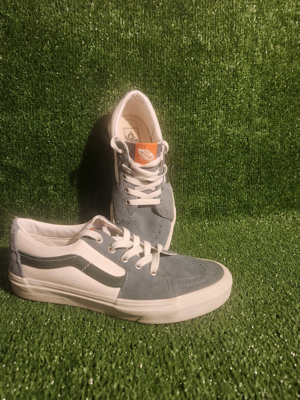 Vans Low-Top Suede & Leather Sneakers in Blue and White